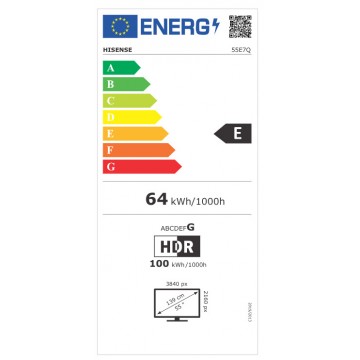 Hisense Smart Τηλεόραση 55" 4K UHD QLED E7Q HDR (2025) 55E7Q